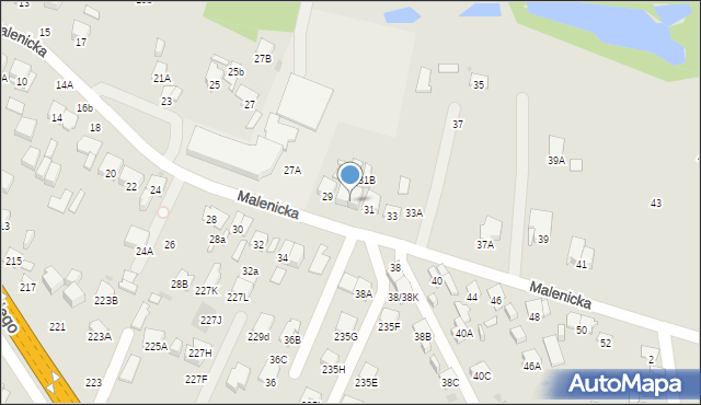 Radom, Malenicka, 31A, mapa Radomia