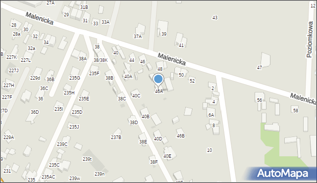 Radom, Malenicka, 46A, mapa Radomia