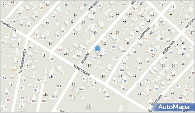 Radom, Matejki Jana, 33A, mapa Radomia