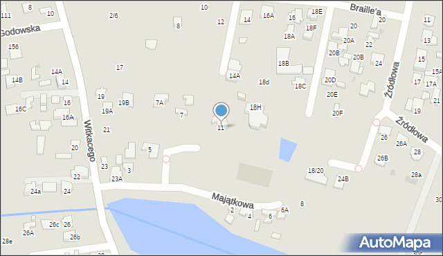 Radom, Majątkowa, 11, mapa Radomia