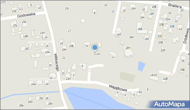 Radom, Majątkowa, 9, mapa Radomia