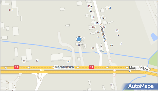 Radom, Maratońska, 44, mapa Radomia