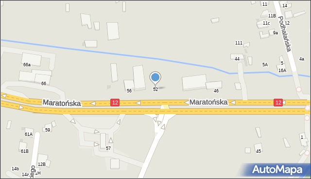 Radom, Maratońska, 52, mapa Radomia
