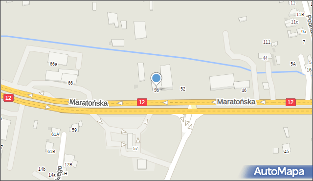 Radom, Maratońska, 56, mapa Radomia