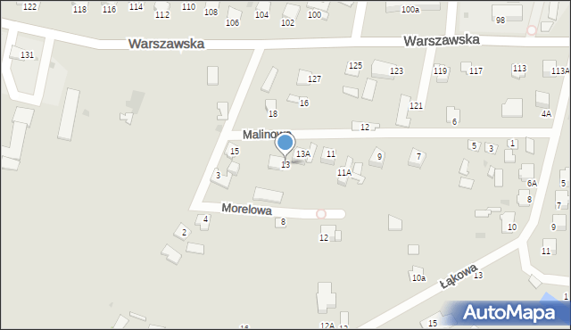 Radzyń Podlaski, Malinowa, 13, mapa Radzyń Podlaski