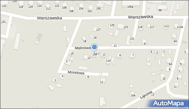 Radzyń Podlaski, Malinowa, 13A, mapa Radzyń Podlaski