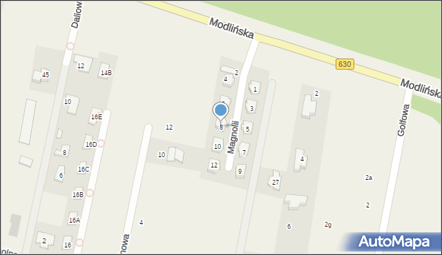 Rajszew, Magnolii, 8, mapa Rajszew