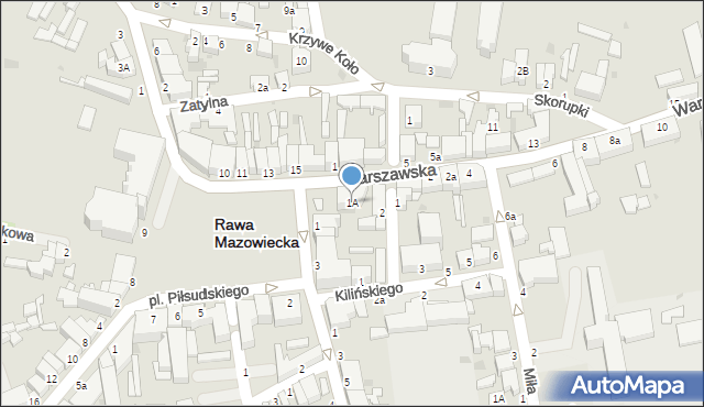 Rawa Mazowiecka, Mazowiecka, 1A, mapa Rawa Mazowiecka