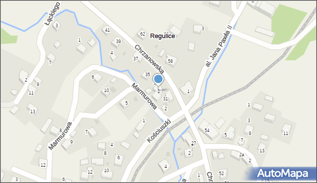 Regulice, Marmurowa, 2, mapa Regulice