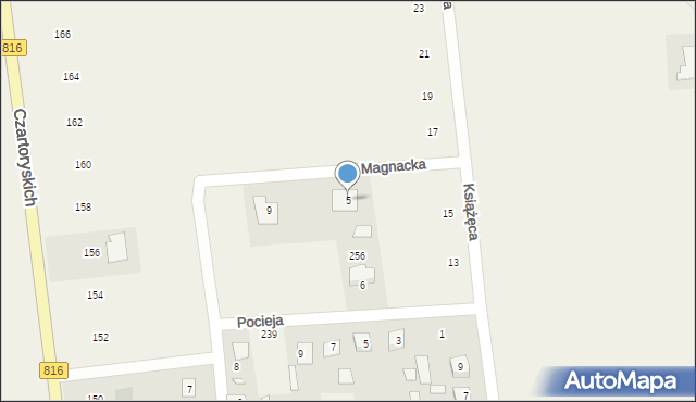 Różanka, Magnacka, 5, mapa Różanka