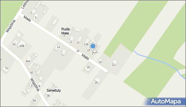 Ruda, Mała, 17, mapa Ruda