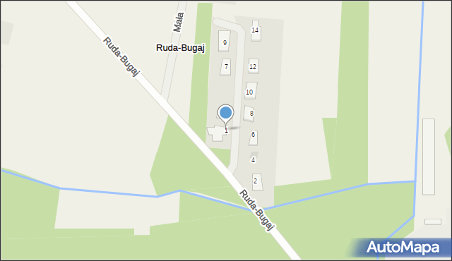 Ruda-Bugaj, Mała, 1, mapa Ruda-Bugaj