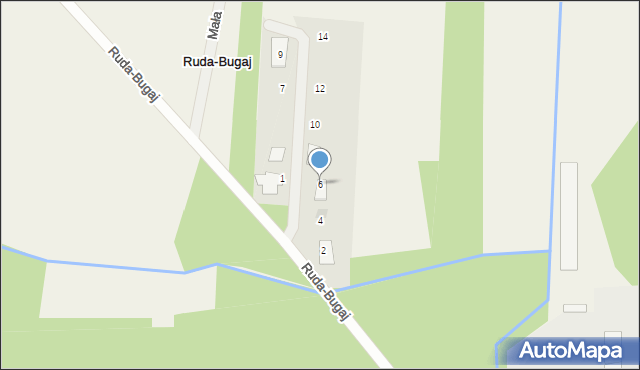 Ruda-Bugaj, Mała, 6, mapa Ruda-Bugaj