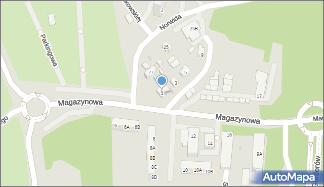 Ruda Śląska, Magazynowa, 1, mapa Rudy Śląskiej