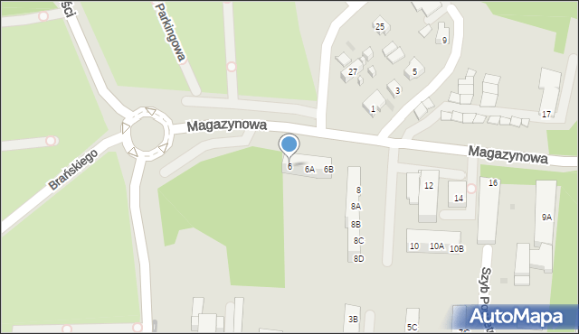 Ruda Śląska, Magazynowa, 6, mapa Rudy Śląskiej