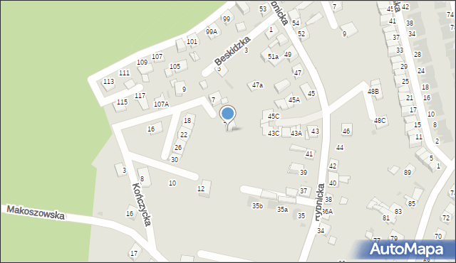 Ruda Śląska, Makoszowska, 14N, mapa Rudy Śląskiej