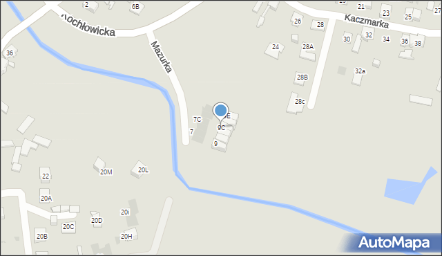 Ruda Śląska, Mazurka Henryka, ks., 9C, mapa Rudy Śląskiej