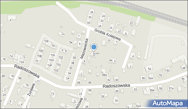 Ruda Śląska, Mazowiecka, 12, mapa Rudy Śląskiej