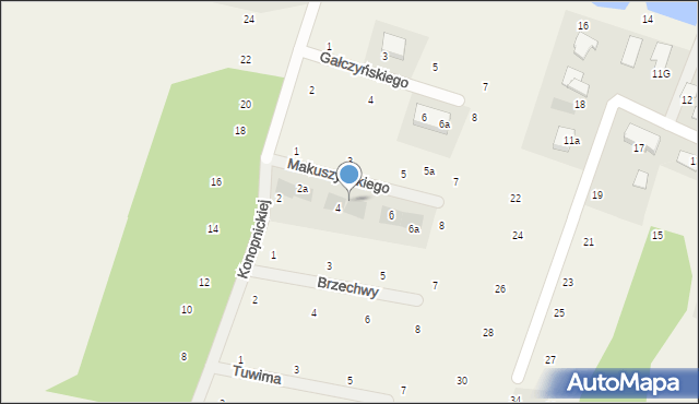 Rudunki, Makuszyńskiego Kornela, 4a, mapa Rudunki