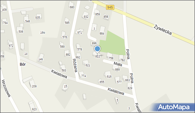 Rybarzowice, Mała, 811, mapa Rybarzowice