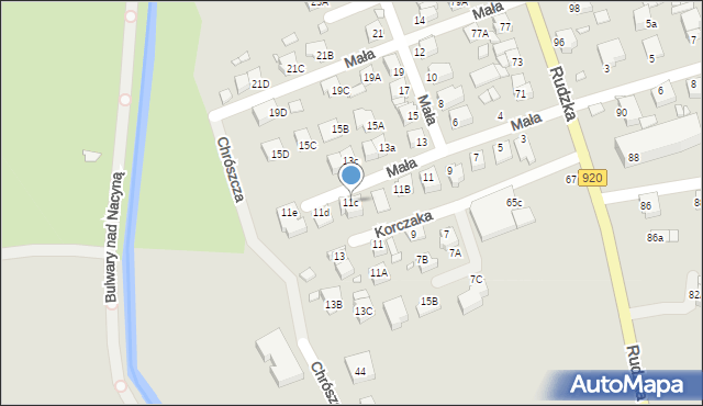 Rybnik, Mała, 11c, mapa Rybnika