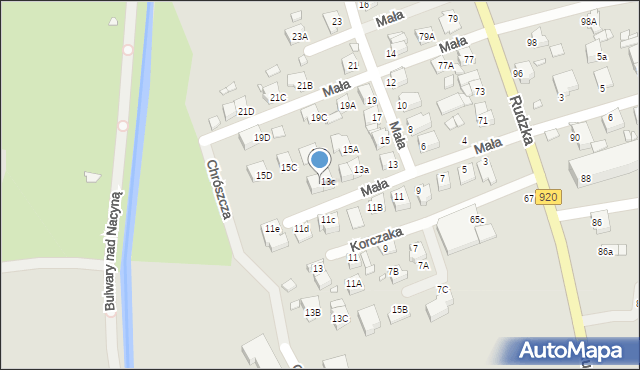 Rybnik, Mała, 13d, mapa Rybnika