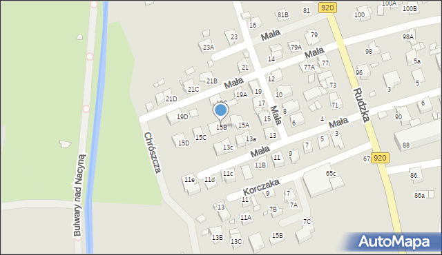 Rybnik, Mała, 15B, mapa Rybnika