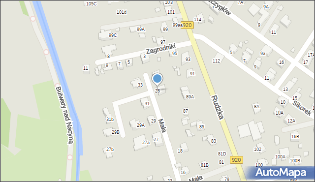 Rybnik, Mała, 28, mapa Rybnika