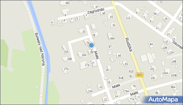 Rybnik, Mała, 29, mapa Rybnika