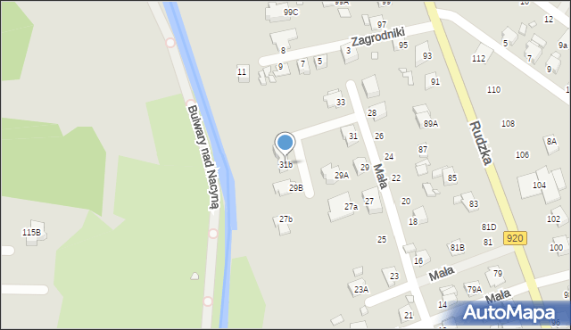 Rybnik, Mała, 31b, mapa Rybnika
