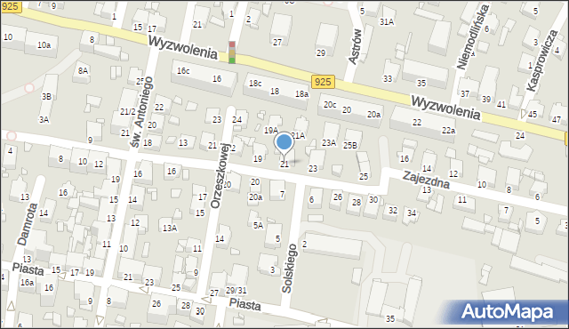 Rybnik, Mariańska, 21, mapa Rybnika