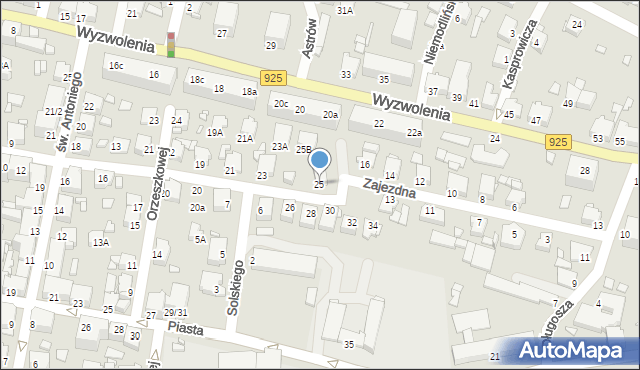 Rybnik, Mariańska, 25, mapa Rybnika