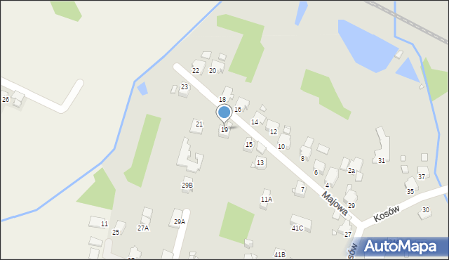 Rybnik, Majowa, 19, mapa Rybnika