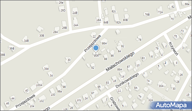Rybnik, Małachowskiego Stanisława, 90A, mapa Rybnika