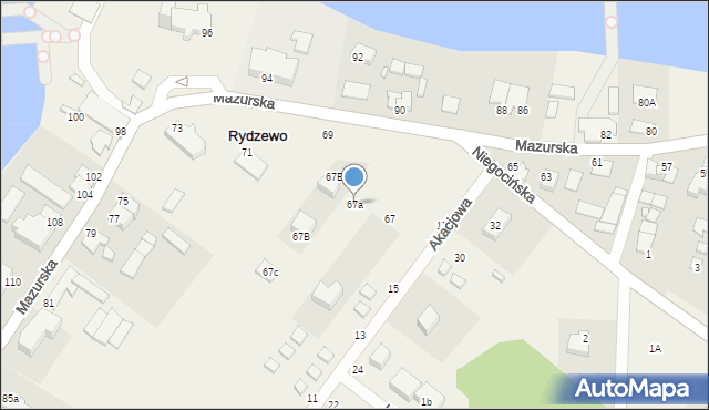 Rydzewo, Mazurska, 67a, mapa Rydzewo