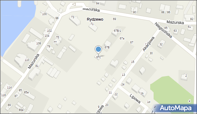 Rydzewo, Mazurska, 67c, mapa Rydzewo