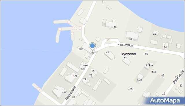 Rydzewo, Mazurska, 98, mapa Rydzewo