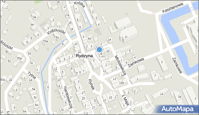 Rydzyna, Mała, 3, mapa Rydzyna