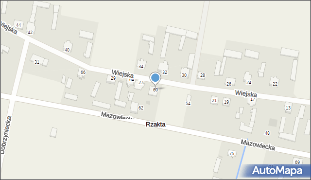 Rzakta, Mazowiecka, 60, mapa Rzakta