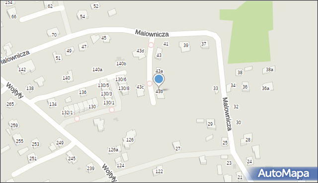 Rzeszów, Malownicza, 43b, mapa Rzeszów