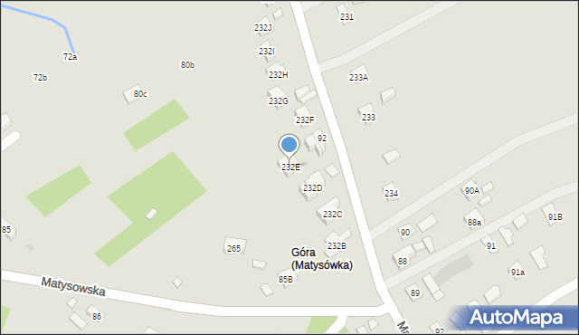 Rzeszów, Matysowska, 232E, mapa Rzeszów