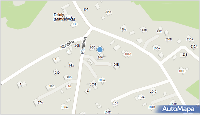 Rzeszów, Matysowska, 96A, mapa Rzeszów