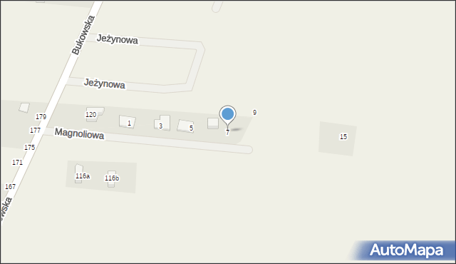 Sapowice, Magnoliowa, 7, mapa Sapowice