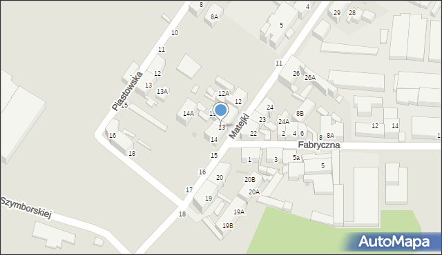 Siemianowice Śląskie, Matejki Jana, 13, mapa Siemianowice Śląskie