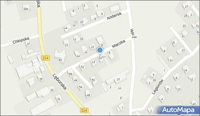 Sierakowice, Maczka Stanisława, gen., 11, mapa Sierakowice