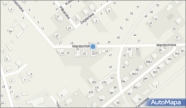 Skórzewo, Maratońska, 22, mapa Skórzewo