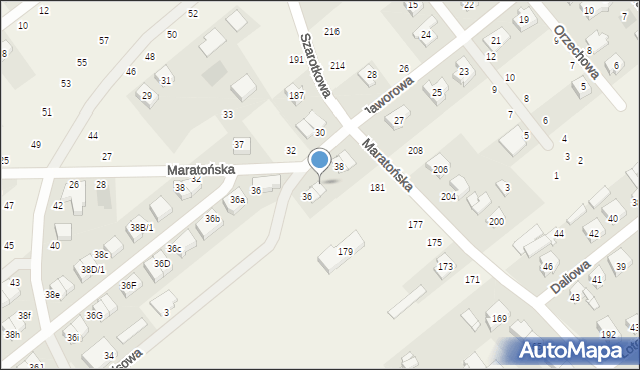 Skórzewo, Maratońska, 36A, mapa Skórzewo