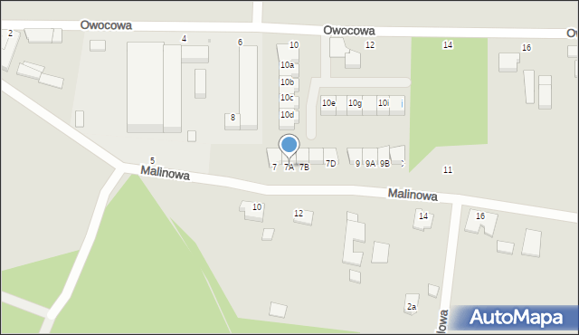 Słupsk, Malinowa, 7A, mapa Słupska