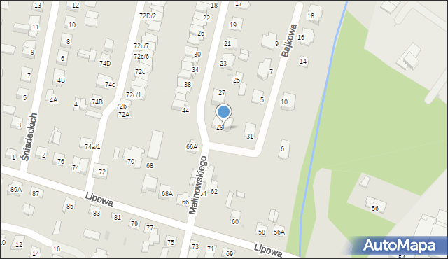 Sokołów Podlaski, Malinowskiego, 29A, mapa Sokołów Podlaski