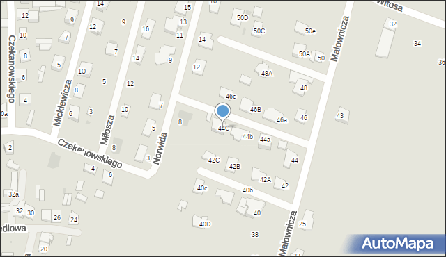 Sokołów Podlaski, Malownicza, 44C, mapa Sokołów Podlaski